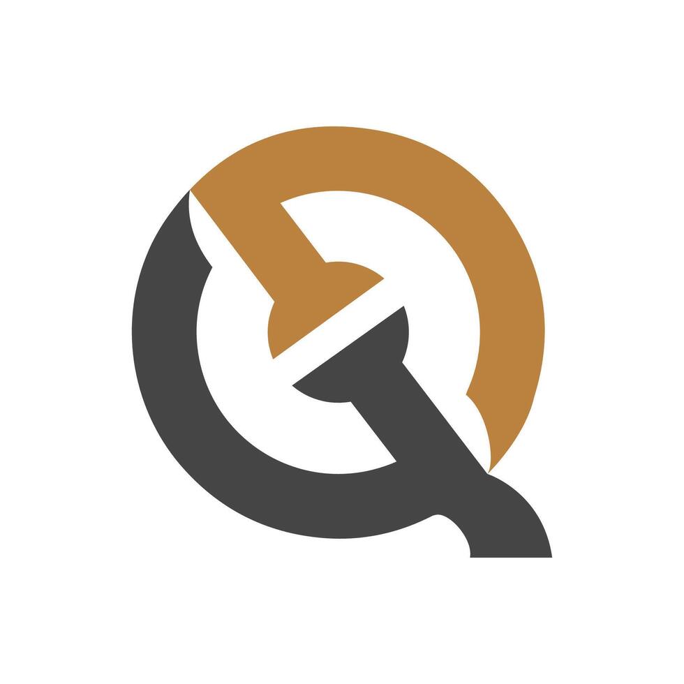 qh, hq, q en h abstract eerste monogram brief alfabet logo ontwerp vector