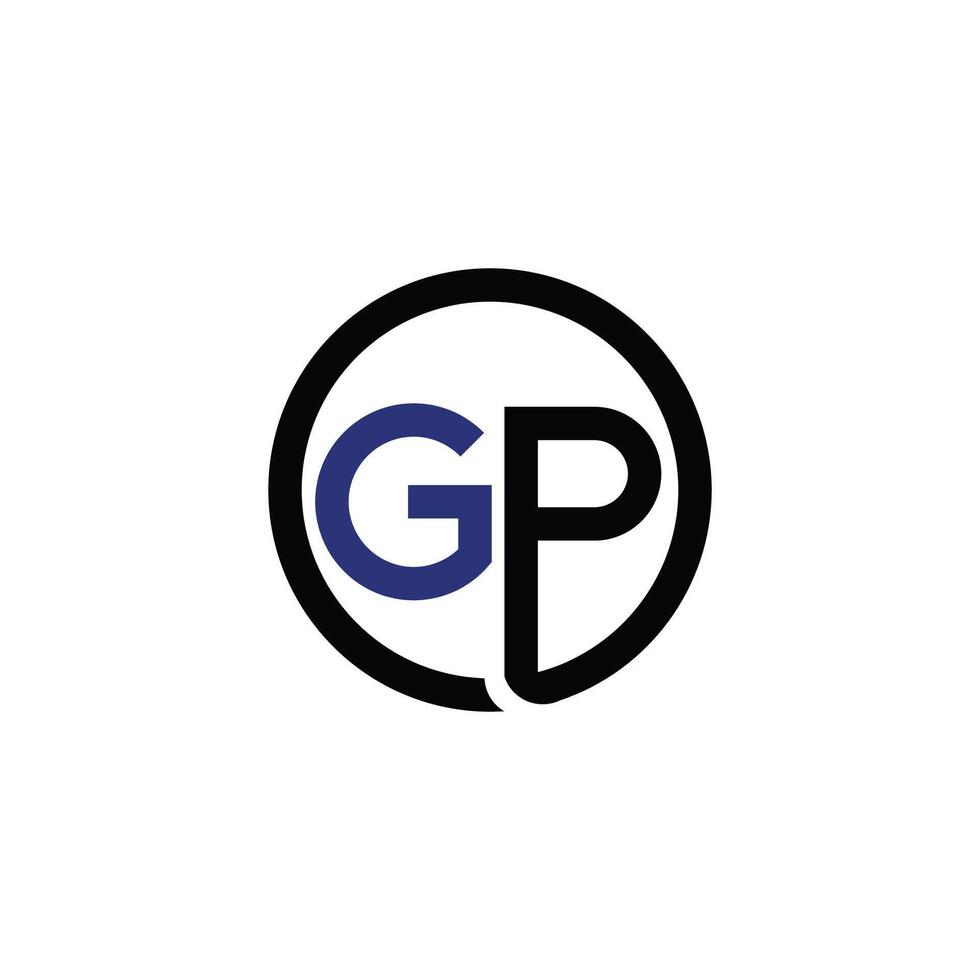eerste brief gp of pag logo vector ontwerp