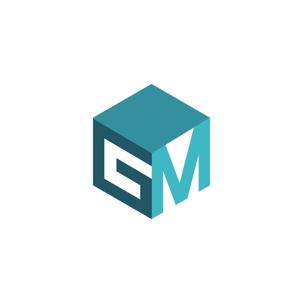 eerste brief gm of mg logo ontwerp sjabloon vector