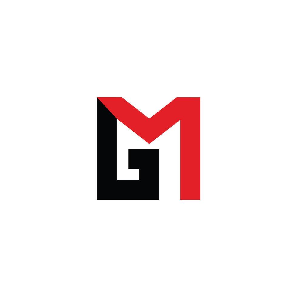 eerste brief gm of mg logo ontwerp sjabloon vector