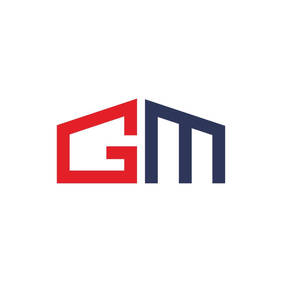 eerste brief gm of mg logo ontwerp sjabloon vector