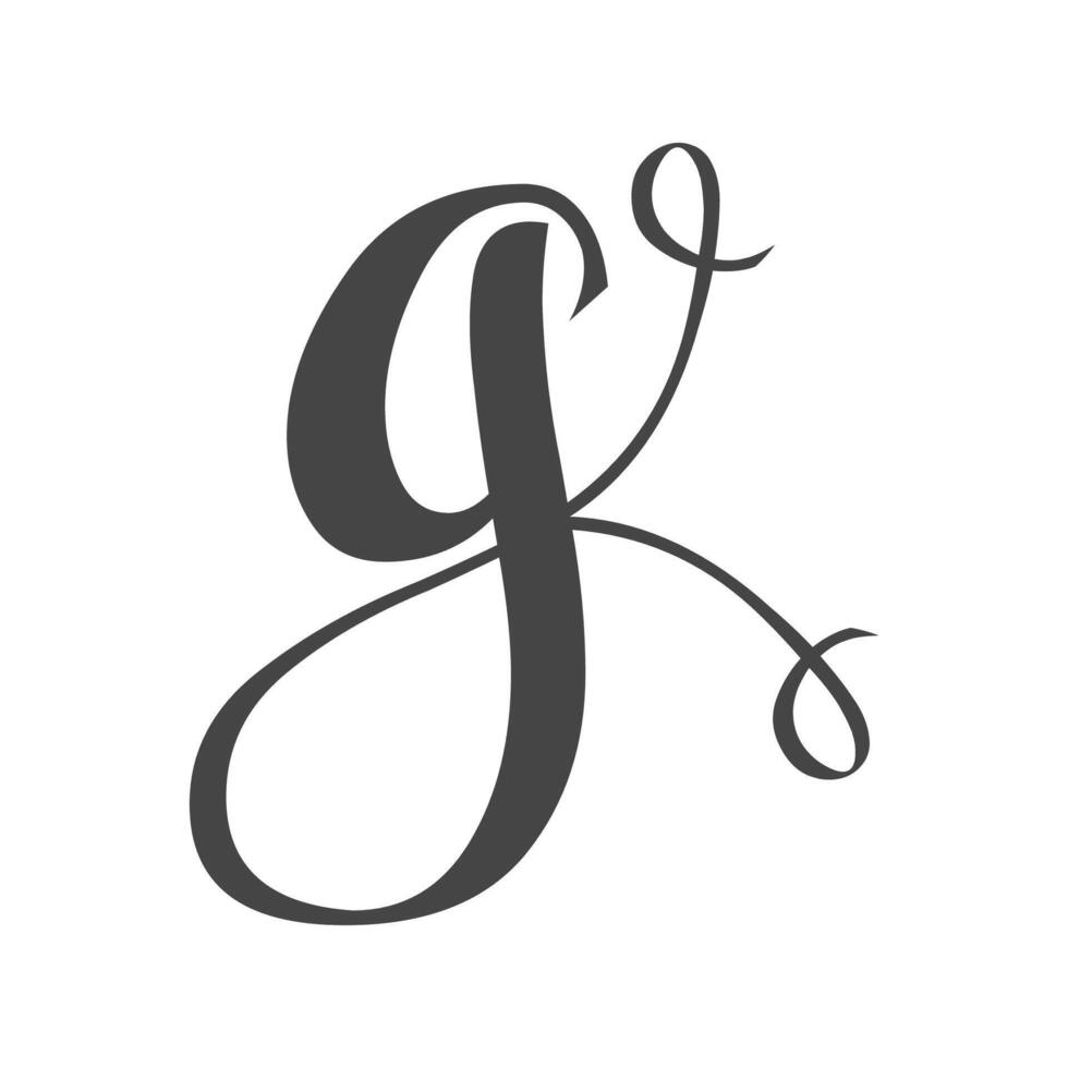 alfabet letters initialen monogram logo kg, gk, k en g vector