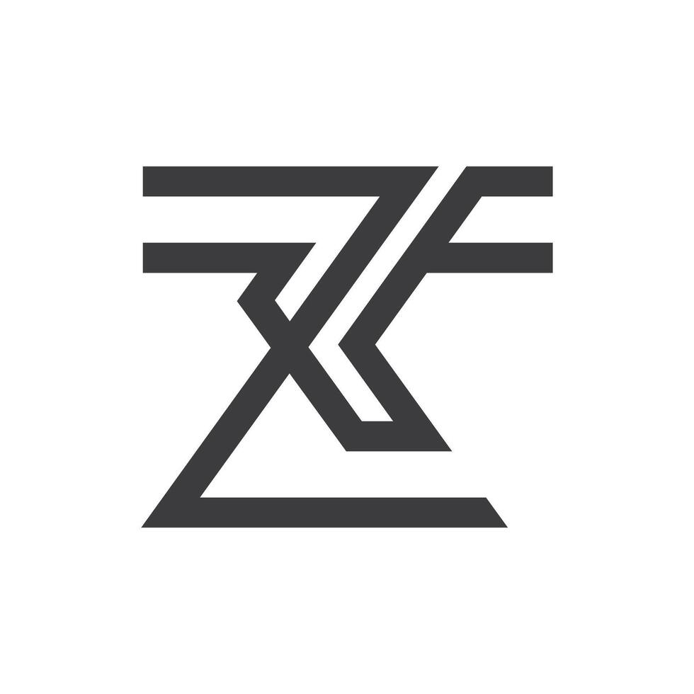 eerste brief fx logo of xf logo vector ontwerp sjabloon