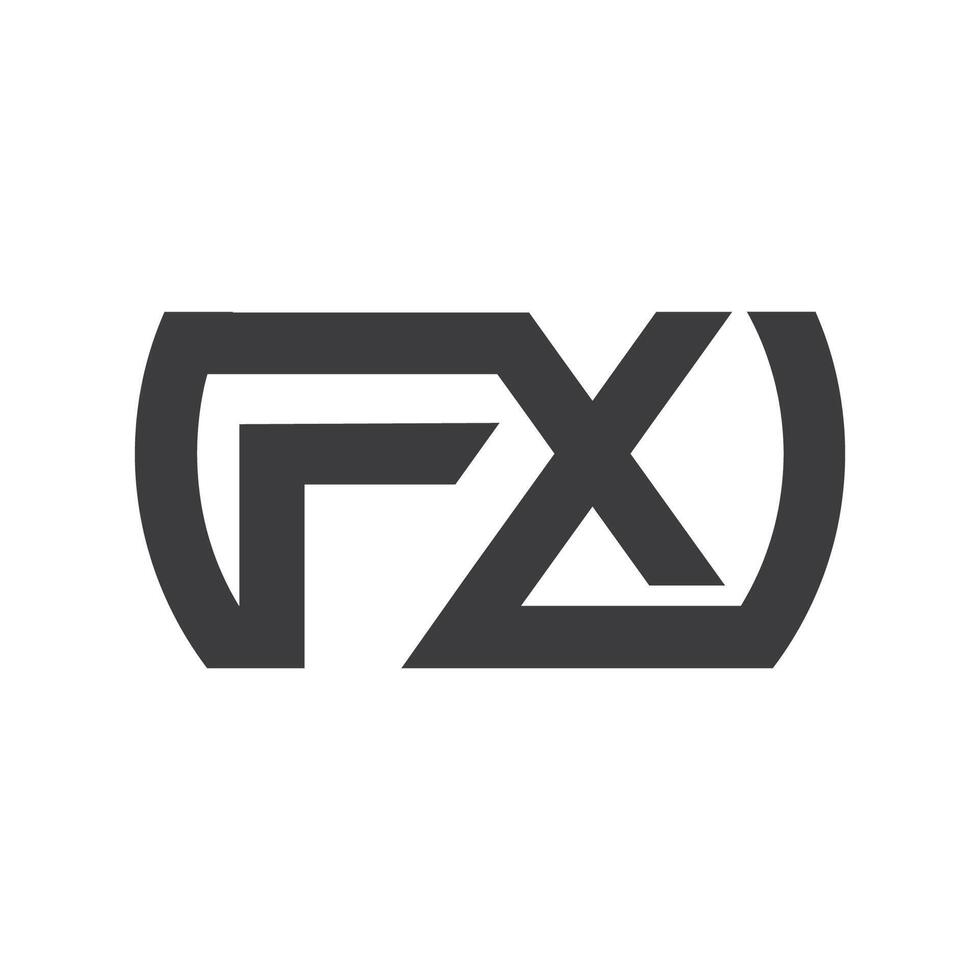 eerste brief fx logo of xf logo vector ontwerp sjabloon