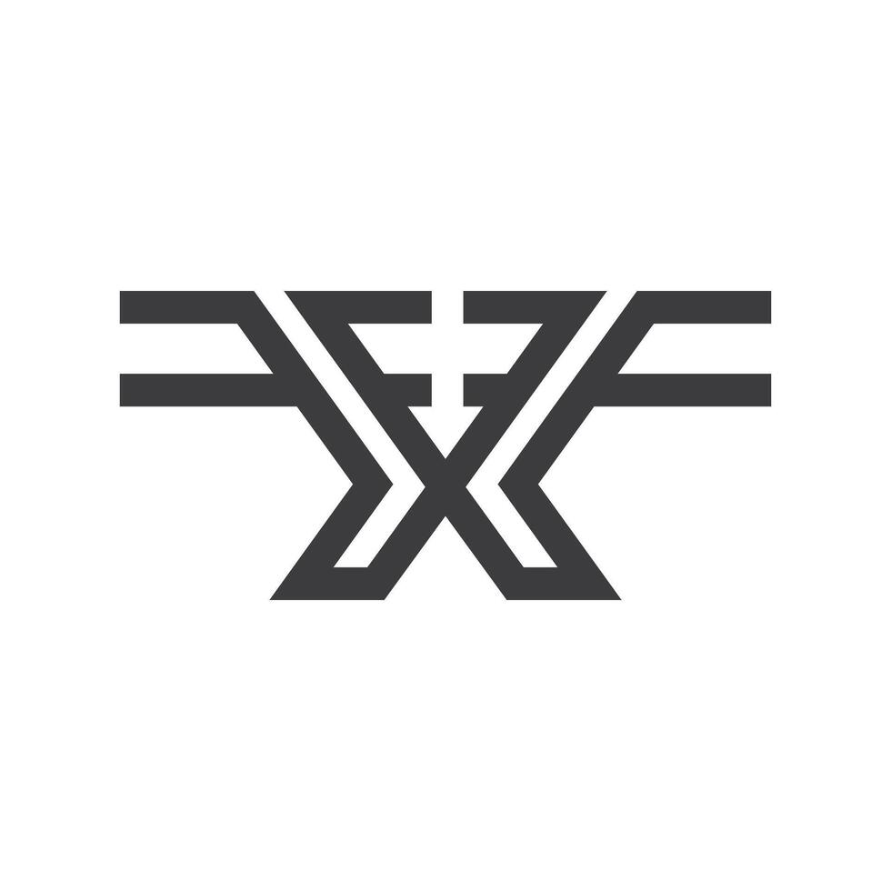 eerste brief fx logo of xf logo vector ontwerp sjabloon