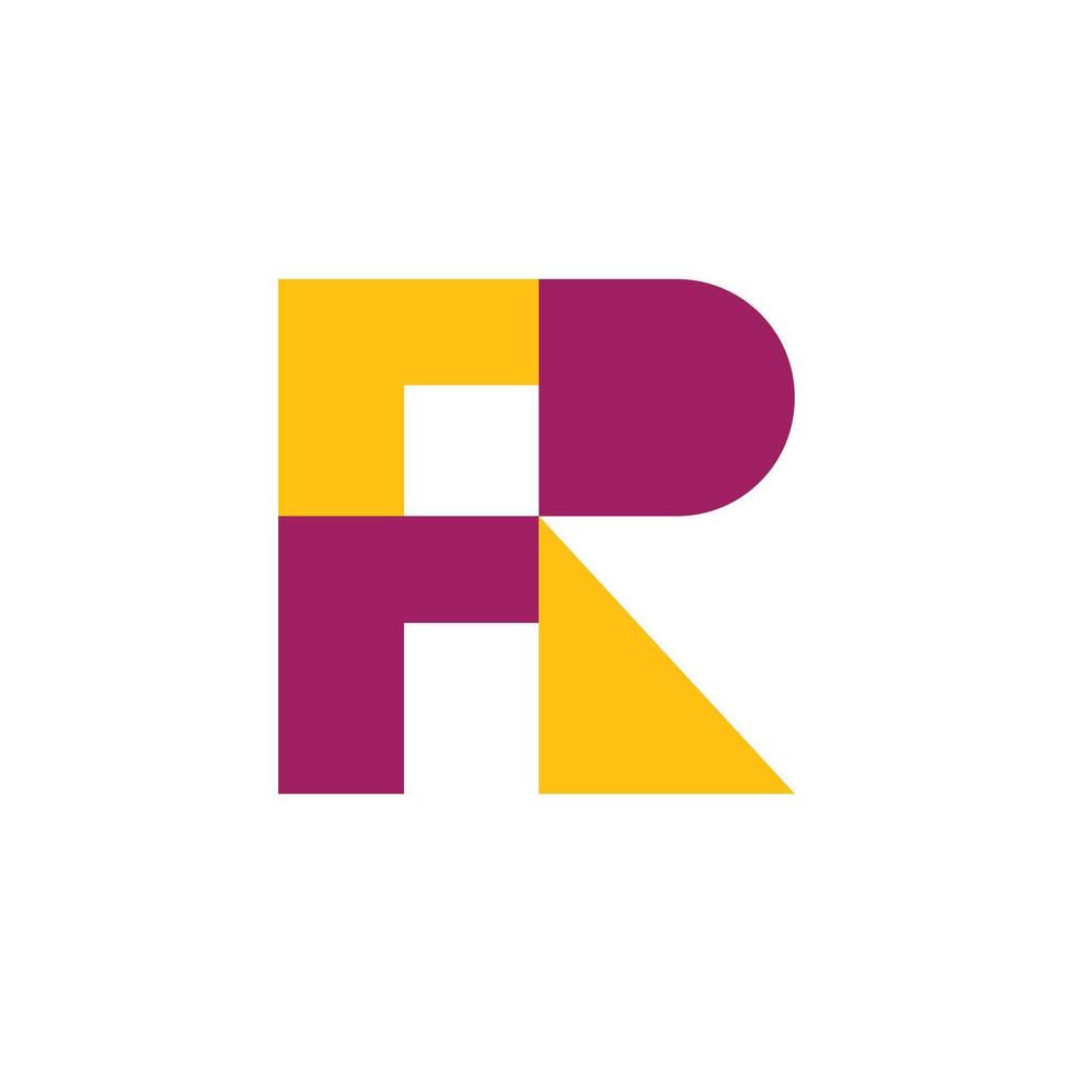 eerste brief vanaf of rf logo vector ontwerpen