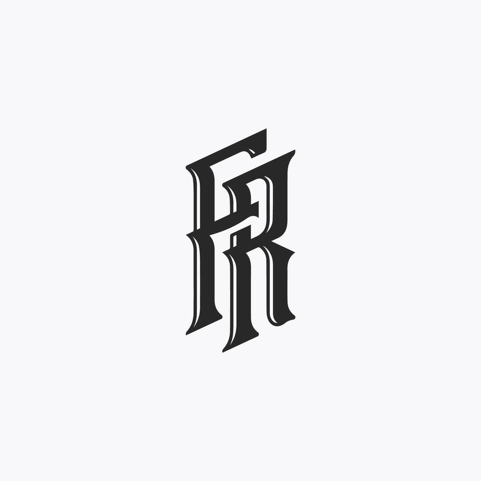 eerste brief vanaf of rf logo vector ontwerpen