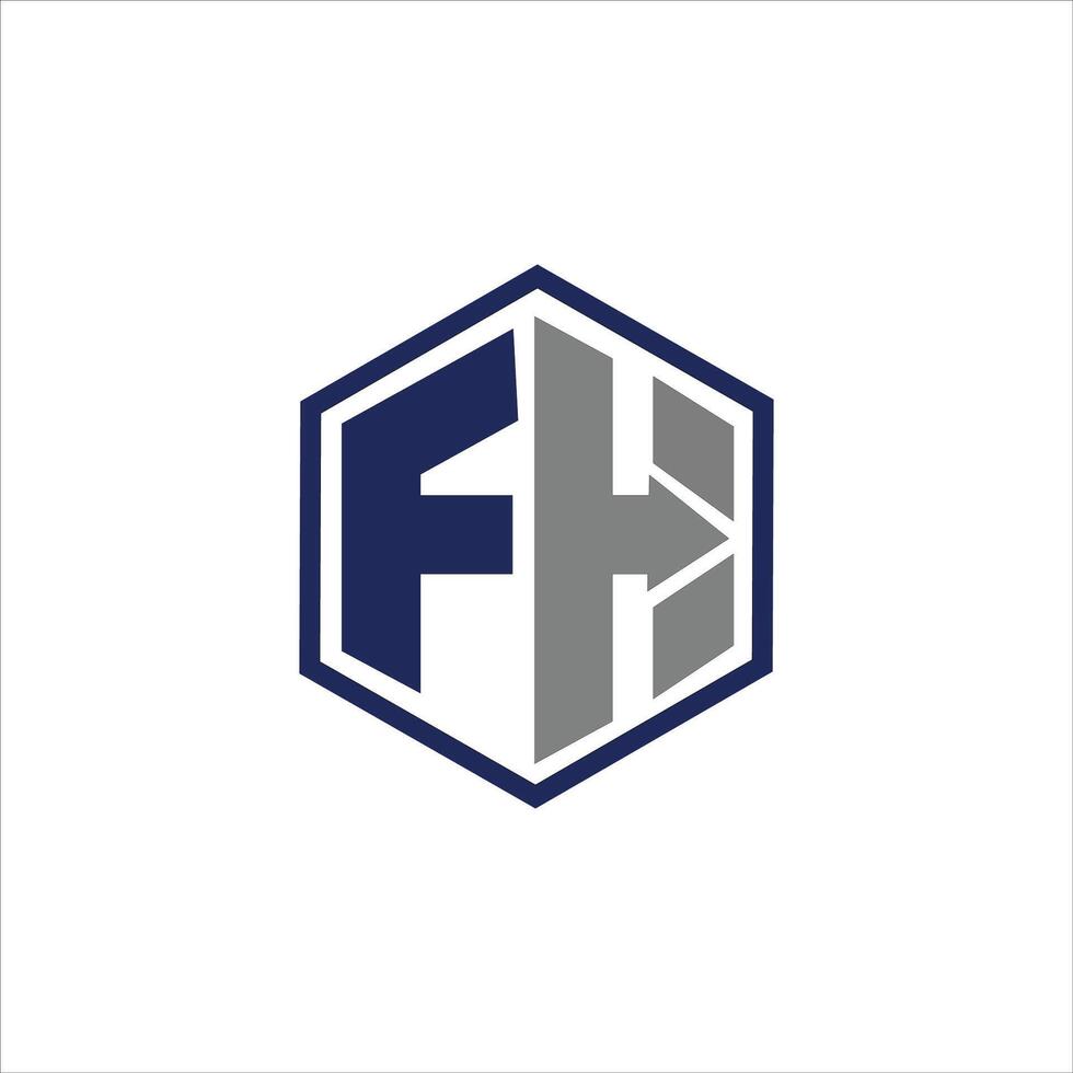 eerste brief fh of hf logo vector ontwerp sjabloon