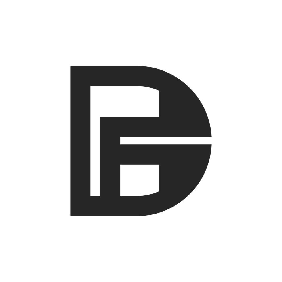 eerste fd brief logo vector sjabloon ontwerp. gekoppeld brief df logo ontwerp.