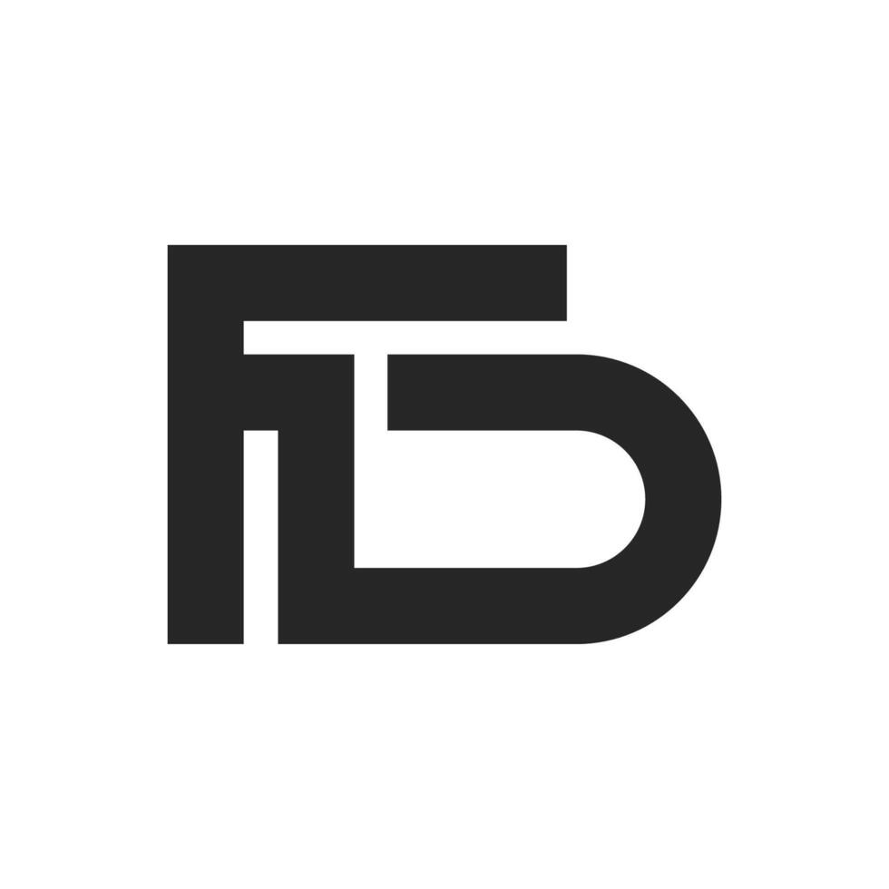 eerste fd brief logo vector sjabloon ontwerp. gekoppeld brief df logo ontwerp.