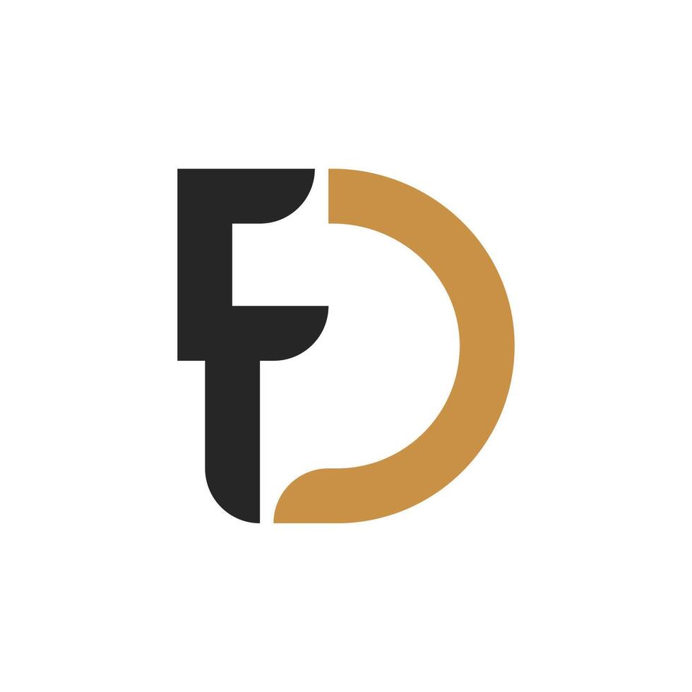 eerste fd brief logo vector sjabloon ontwerp. gekoppeld brief df logo ontwerp.