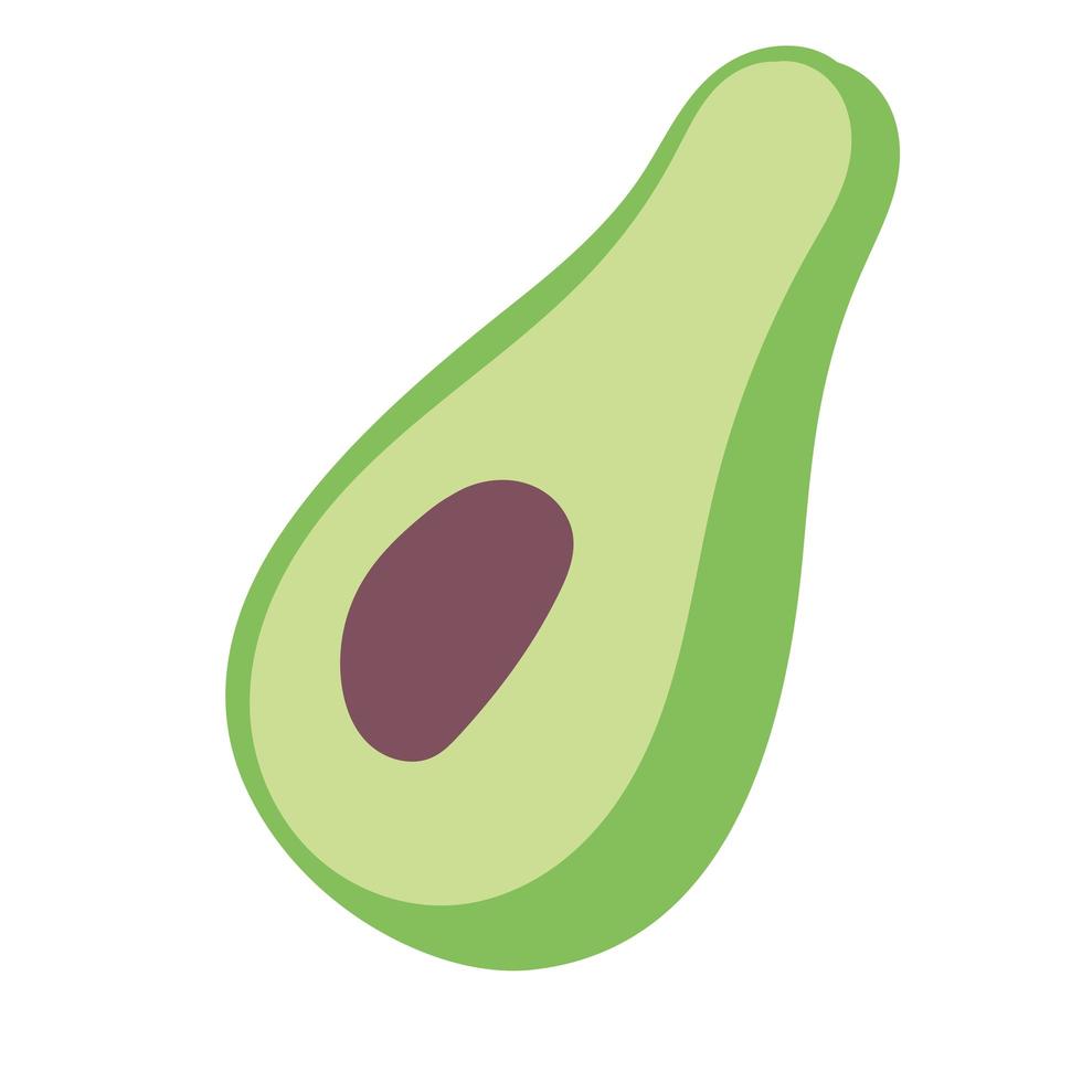 koken avocado vers voedsel cartoon flat icon vector