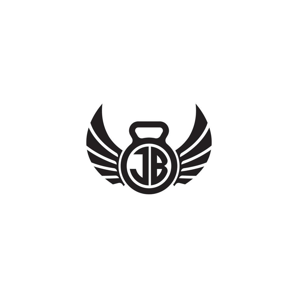 jb geschiktheid Sportschool en vleugel eerste concept met hoog kwaliteit logo ontwerp vector