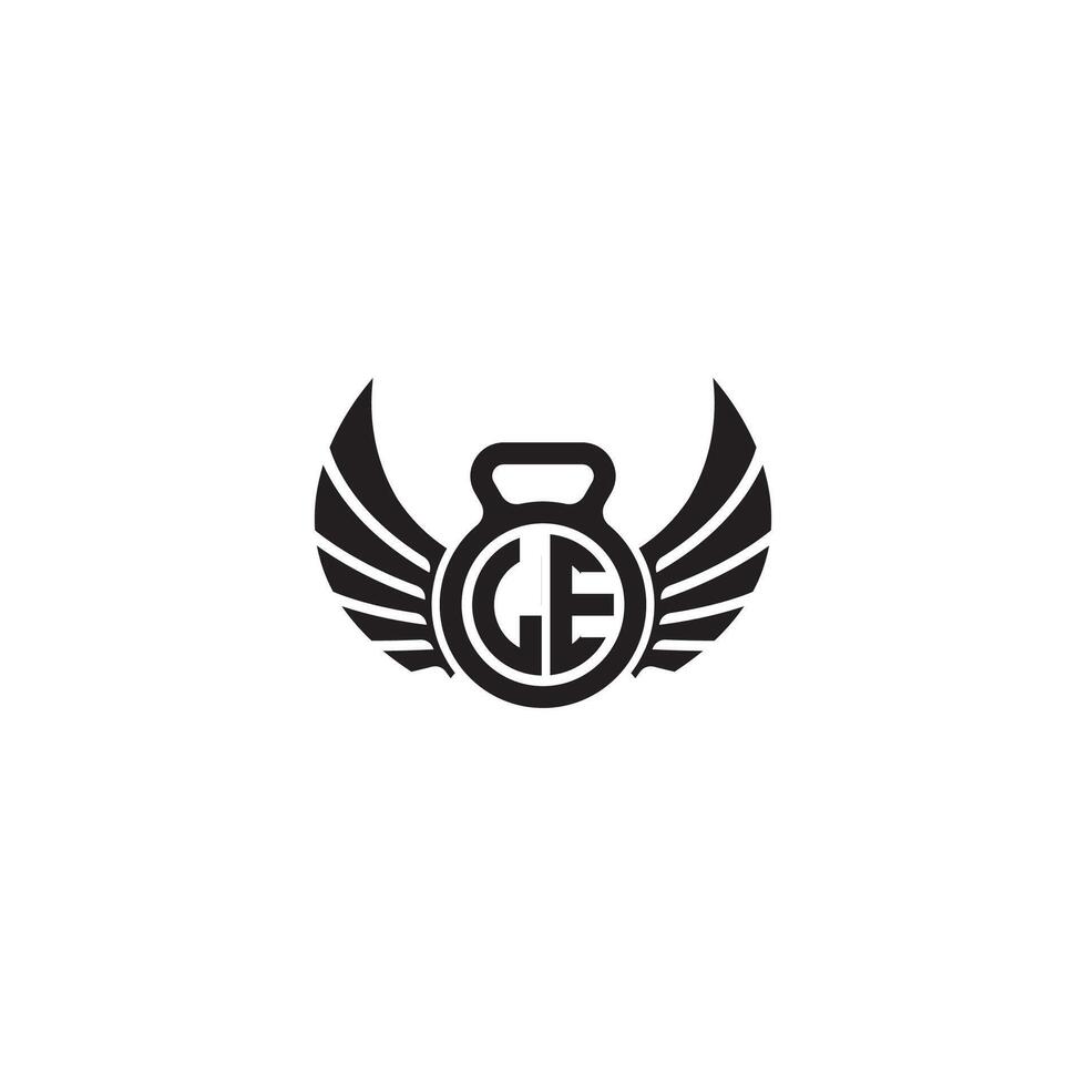 le geschiktheid Sportschool en vleugel eerste concept met hoog kwaliteit logo ontwerp vector