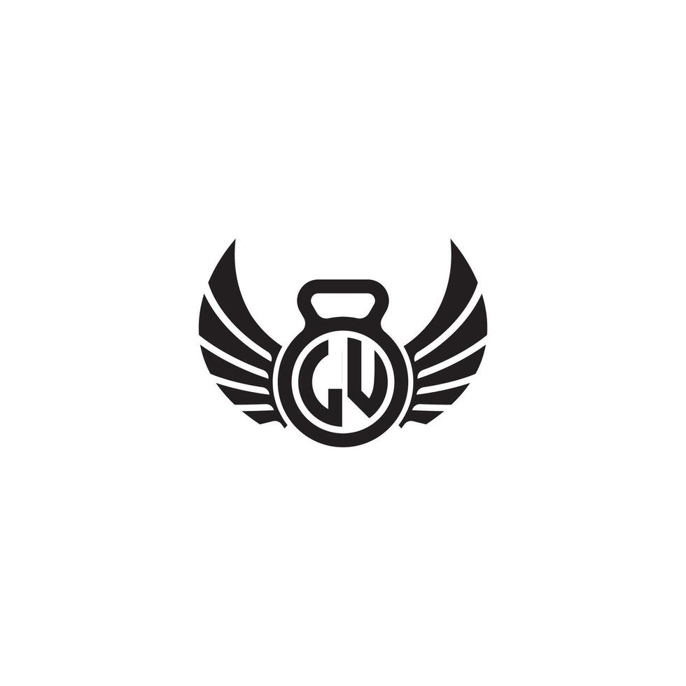 lu geschiktheid Sportschool en vleugel eerste concept met hoog kwaliteit logo ontwerp vector