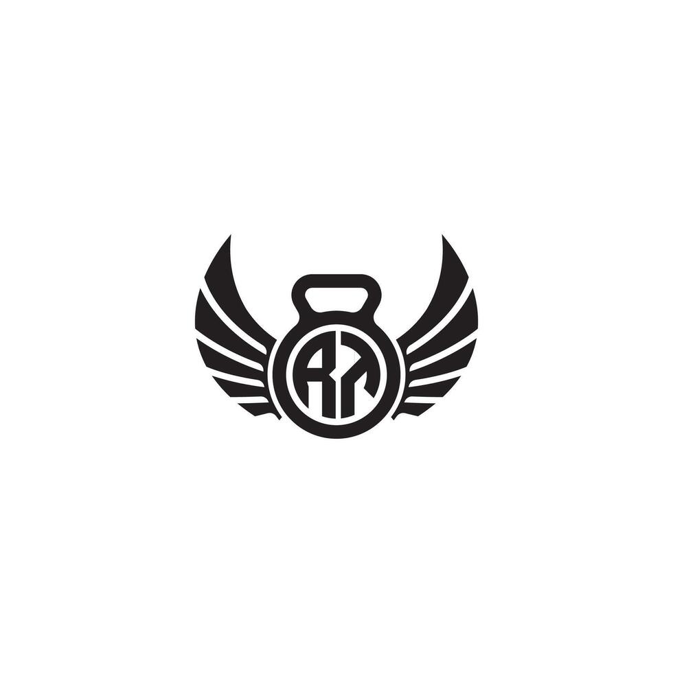rt geschiktheid Sportschool en vleugel eerste concept met hoog kwaliteit logo ontwerp vector