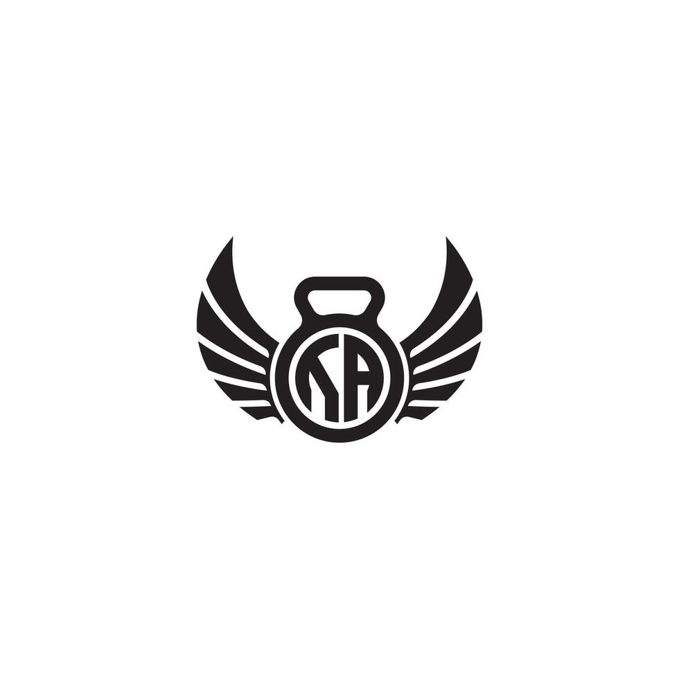 ua geschiktheid Sportschool en vleugel eerste concept met hoog kwaliteit logo ontwerp vector