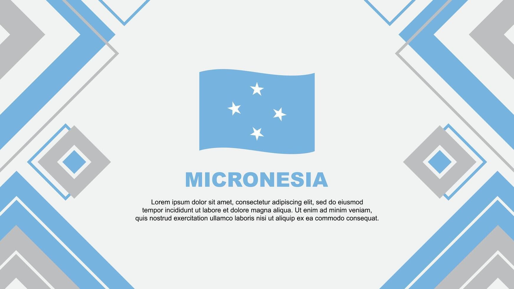 Micronesië vlag abstract achtergrond ontwerp sjabloon. Micronesië onafhankelijkheid dag banier behang vector illustratie. Micronesië achtergrond