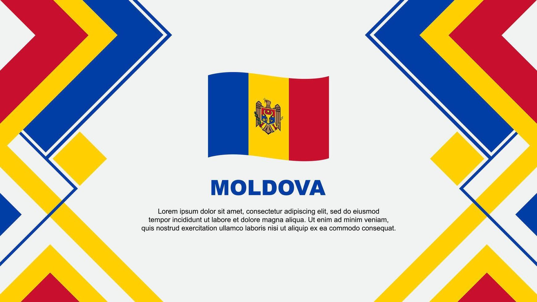 Moldavië vlag abstract achtergrond ontwerp sjabloon. Moldavië onafhankelijkheid dag banier behang vector illustratie. Moldavië banier