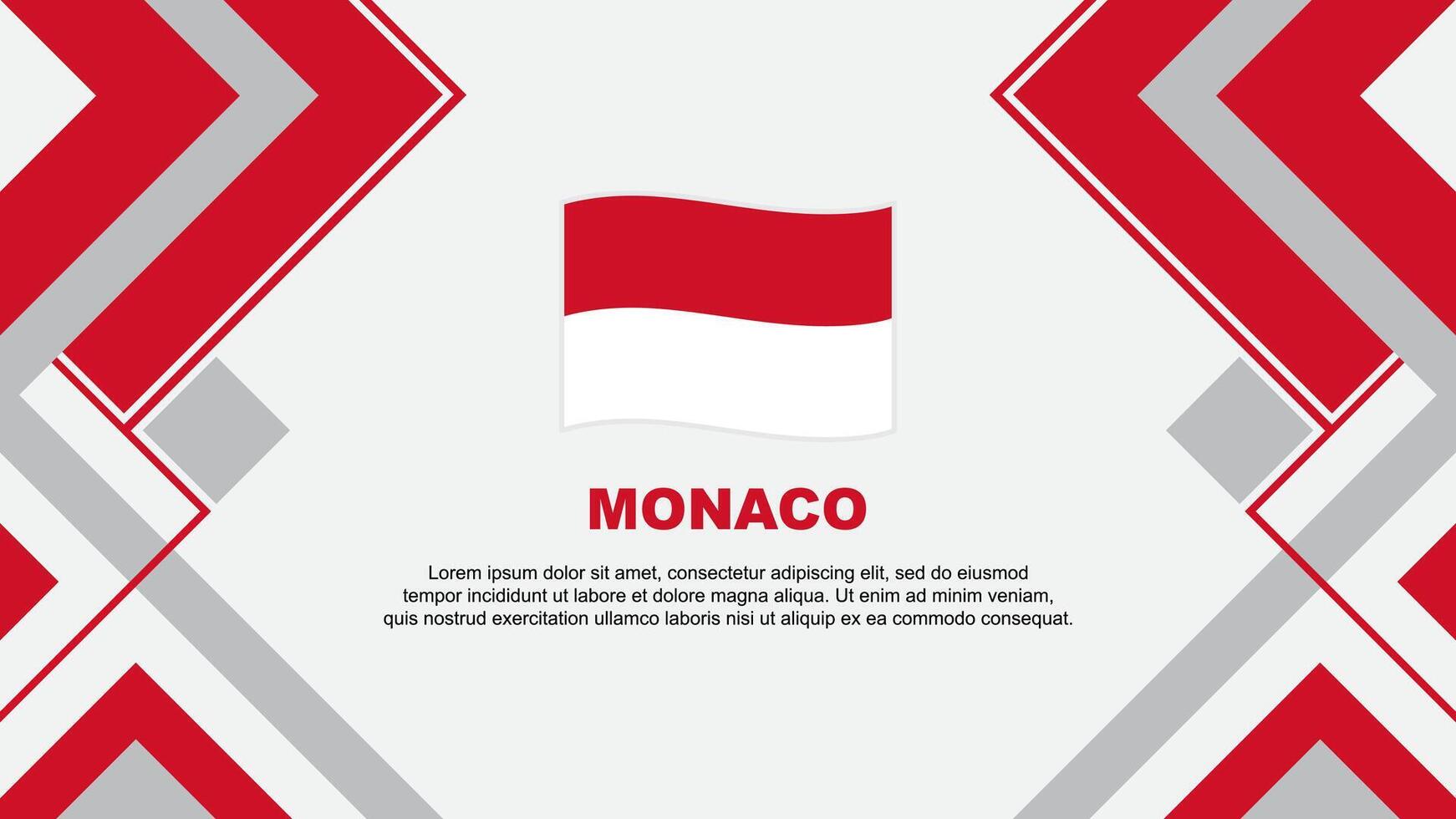 Monaco vlag abstract achtergrond ontwerp sjabloon. Monaco onafhankelijkheid dag banier behang vector illustratie. Monaco banier