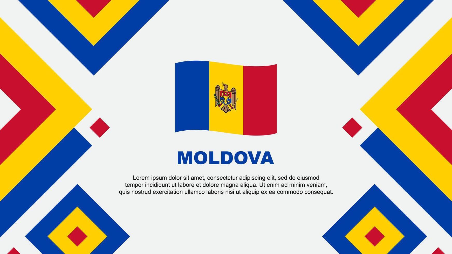 Moldavië vlag abstract achtergrond ontwerp sjabloon. Moldavië onafhankelijkheid dag banier behang vector illustratie. Moldavië sjabloon