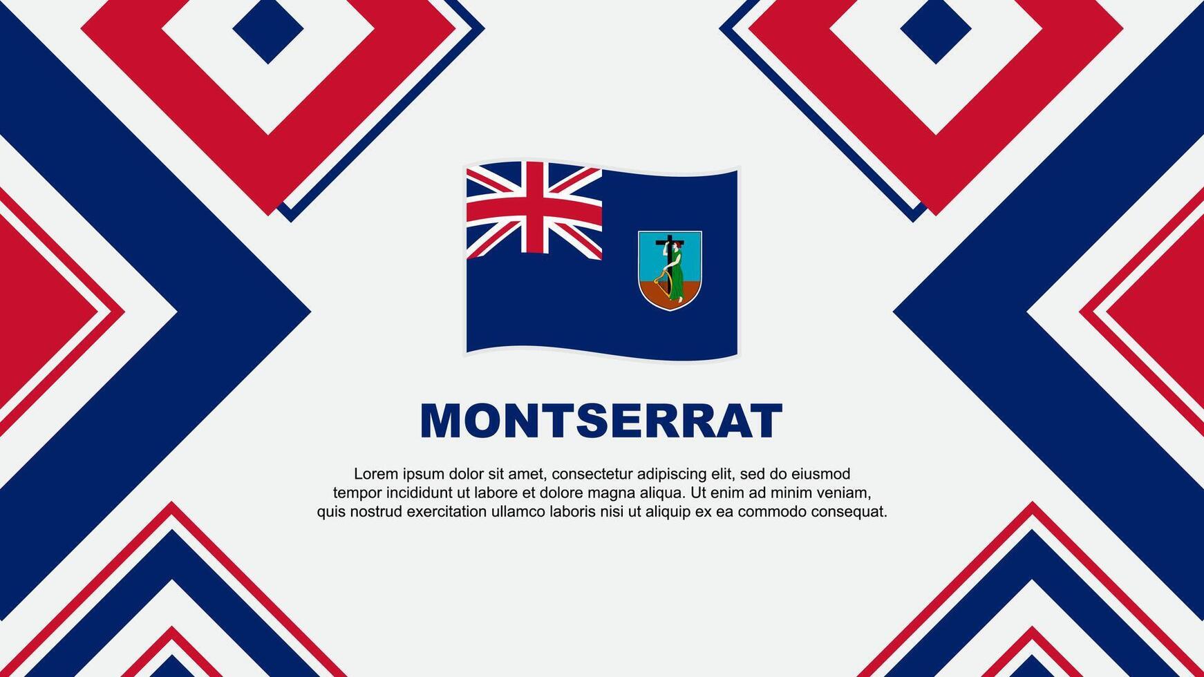 Montserrat vlag abstract achtergrond ontwerp sjabloon. Montserrat onafhankelijkheid dag banier behang vector illustratie. Montserrat onafhankelijkheid dag