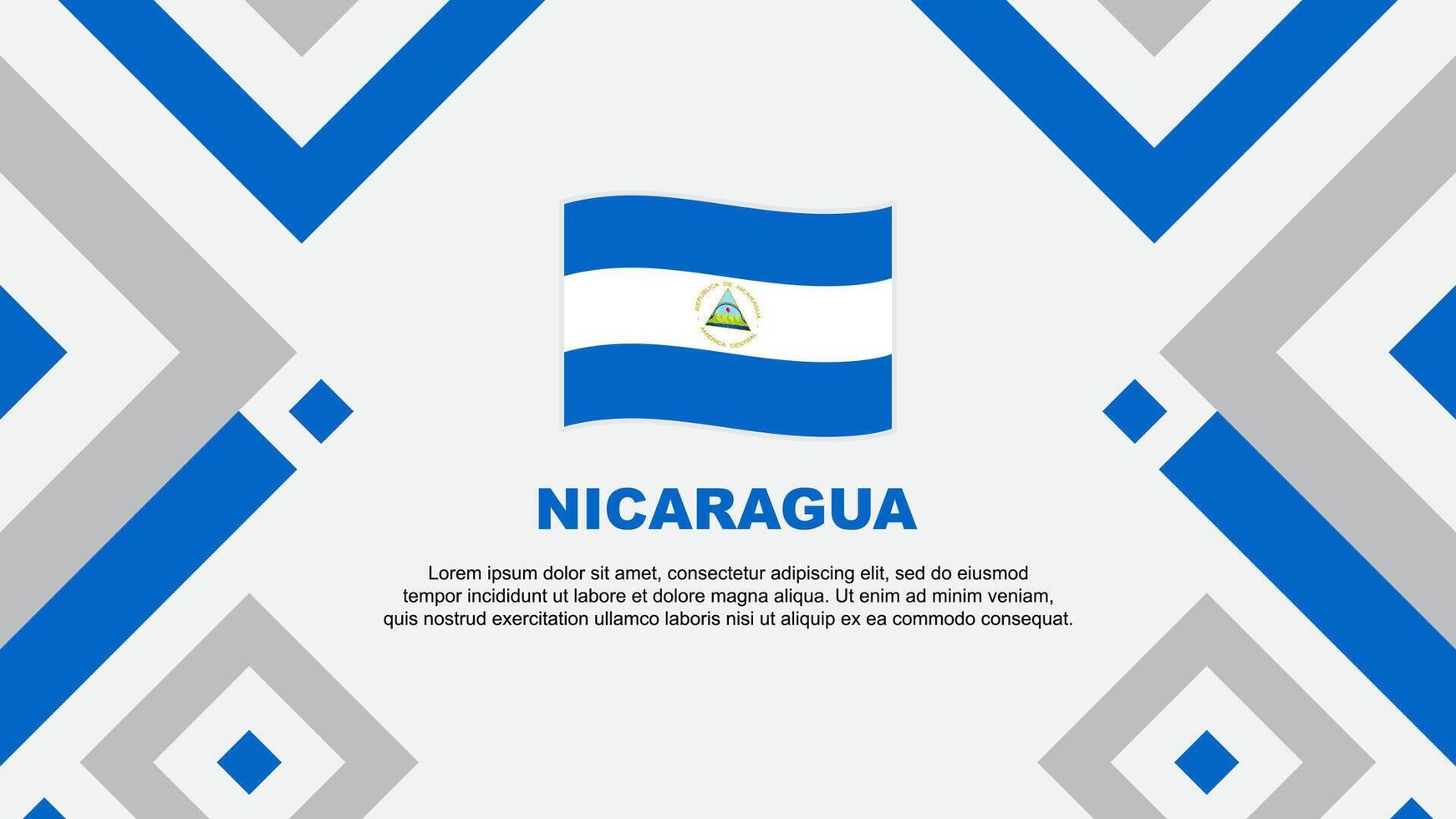 Nicaragua vlag abstract achtergrond ontwerp sjabloon. Nicaragua onafhankelijkheid dag banier behang vector illustratie. Nicaragua sjabloon