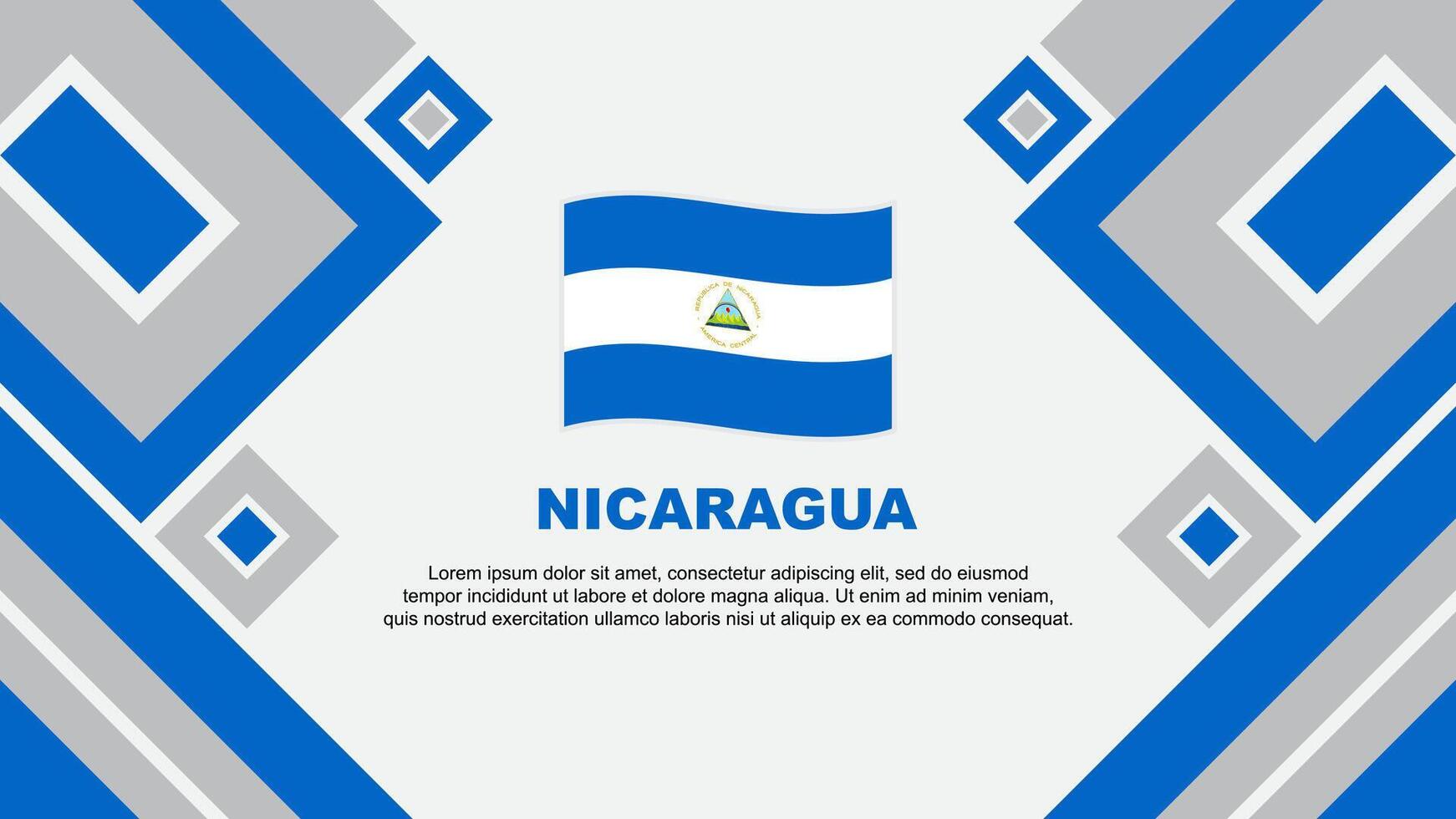 Nicaragua vlag abstract achtergrond ontwerp sjabloon. Nicaragua onafhankelijkheid dag banier behang vector illustratie. Nicaragua tekenfilm