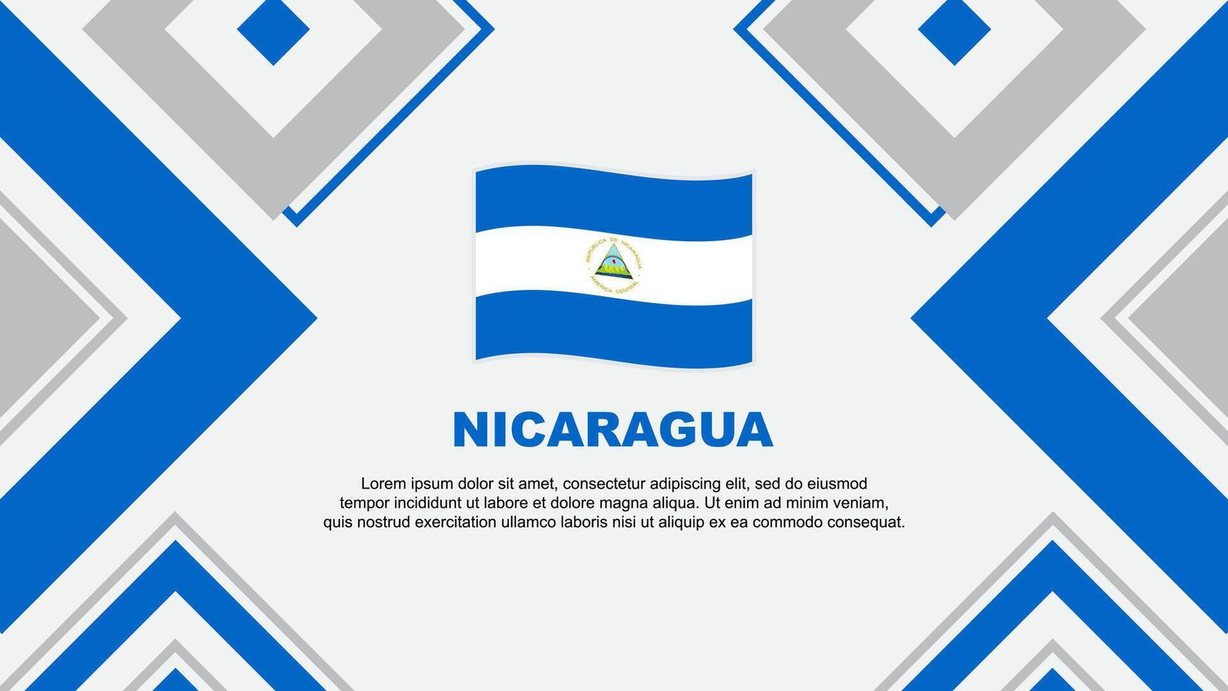 Nicaragua vlag abstract achtergrond ontwerp sjabloon. Nicaragua onafhankelijkheid dag banier behang vector illustratie. Nicaragua onafhankelijkheid dag