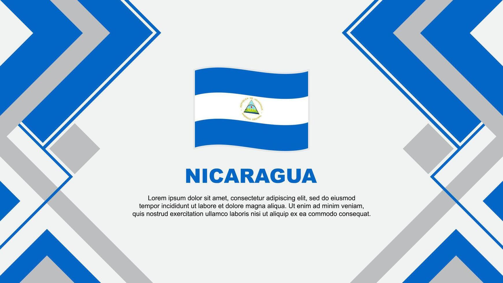 Nicaragua vlag abstract achtergrond ontwerp sjabloon. Nicaragua onafhankelijkheid dag banier behang vector illustratie. Nicaragua banier