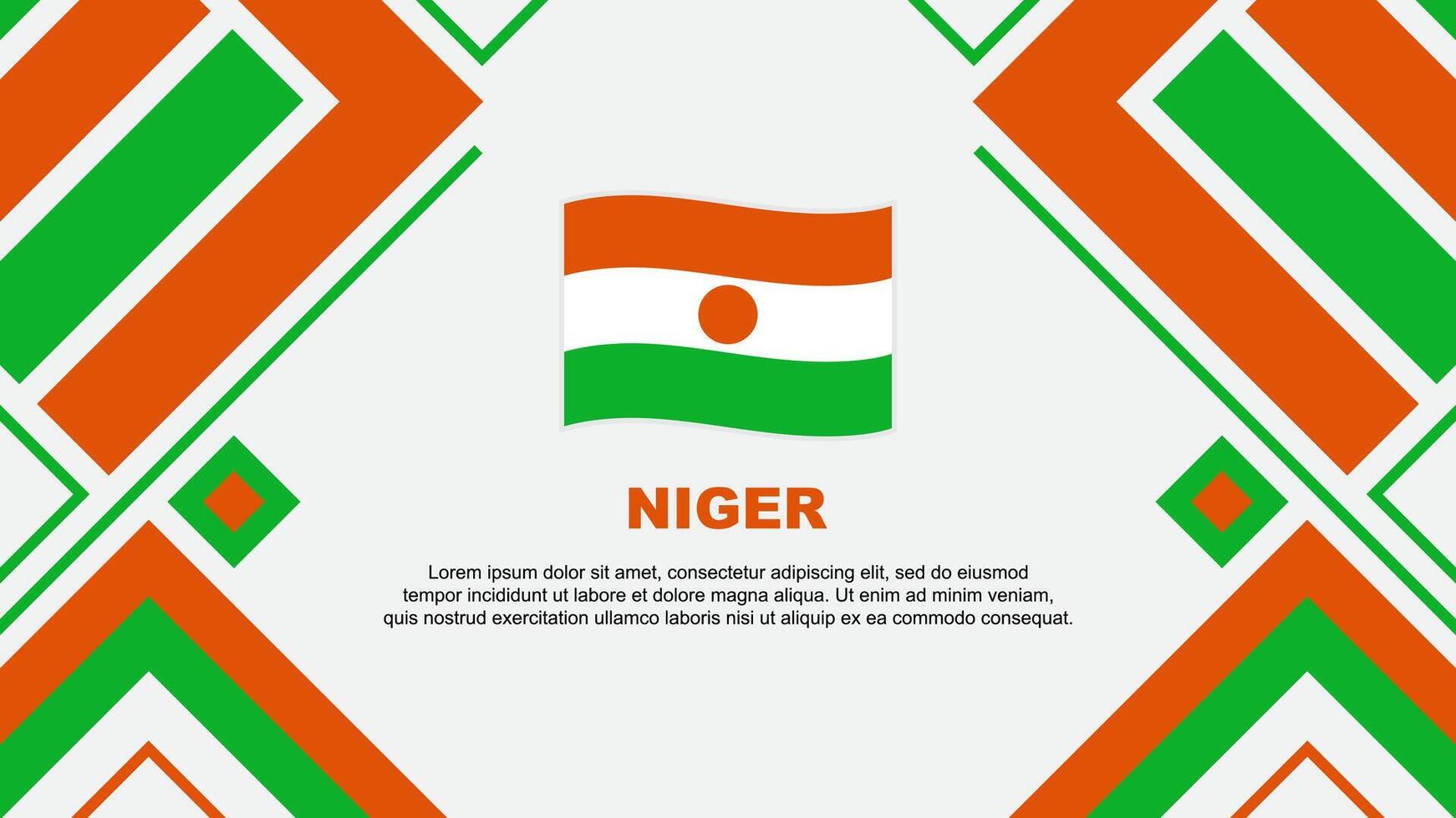 Niger vlag abstract achtergrond ontwerp sjabloon. Niger onafhankelijkheid dag banier behang vector illustratie. Niger vlag