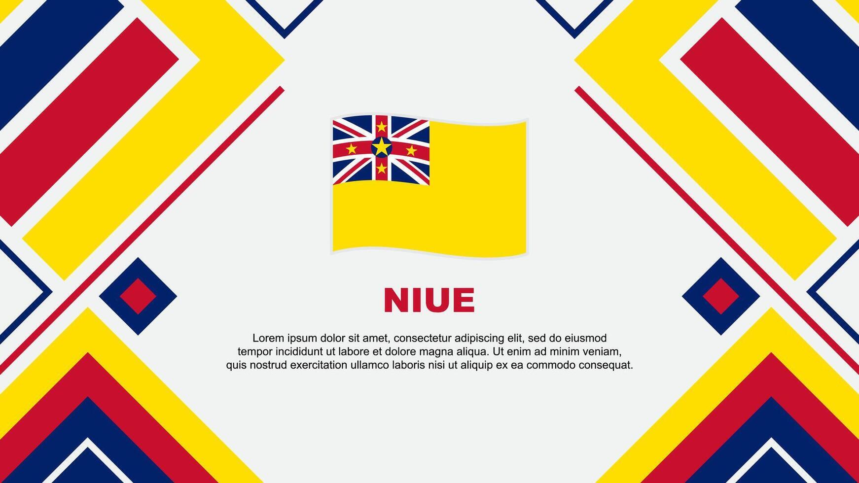 niue vlag abstract achtergrond ontwerp sjabloon. niue onafhankelijkheid dag banier behang vector illustratie. niue vlag