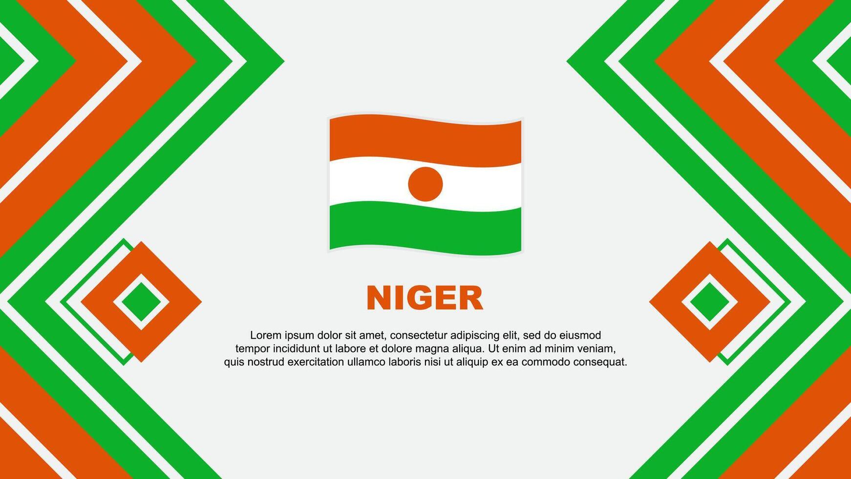 Niger vlag abstract achtergrond ontwerp sjabloon. Niger onafhankelijkheid dag banier behang vector illustratie. Niger ontwerp