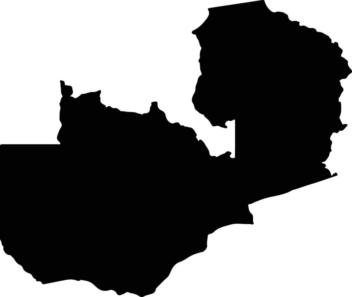 Zambia silhouet kaart vector