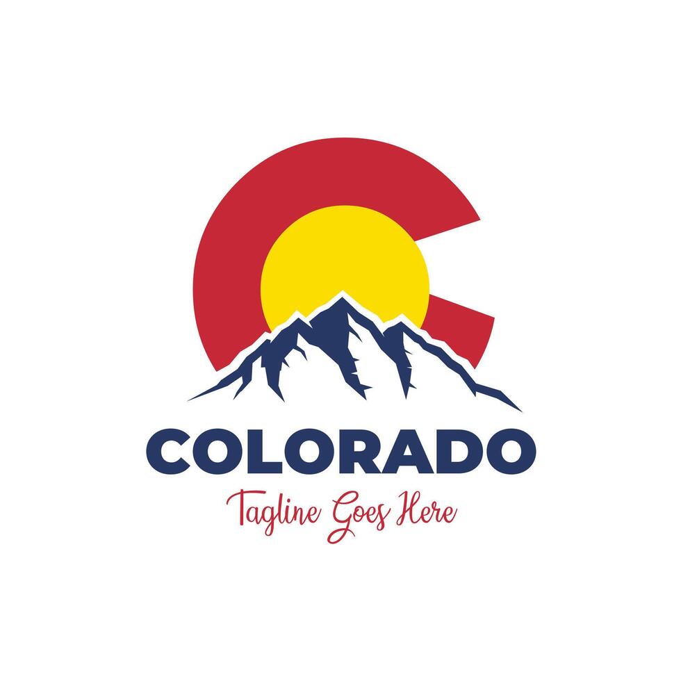 Colorado berg logo vector kunst illustratie geïsoleerd