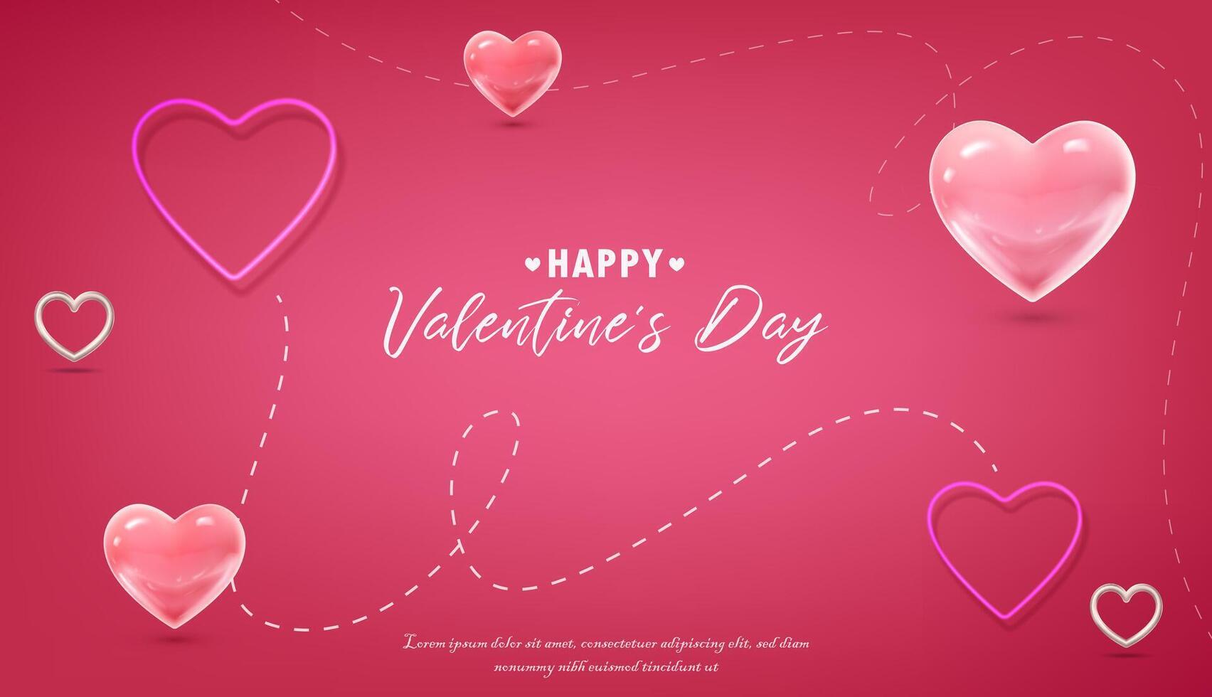 3d realistisch vector illustratie. roze achtergrond met harten. gelukkig valentijnsdag dag spandoek.