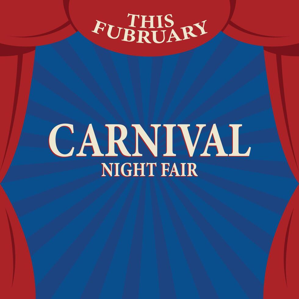 carnaval nacht eerlijk sociaal media post illustratie vector