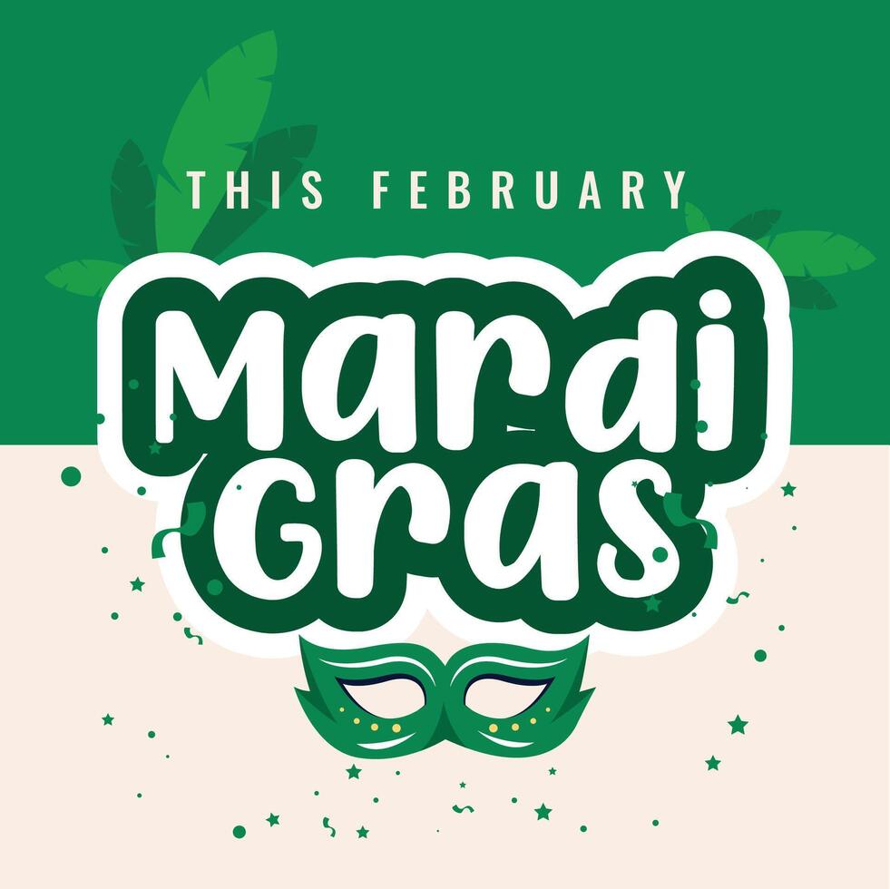 mardi gras partij sociaal media post illustratie vector