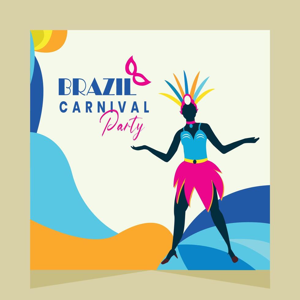 Brazilië carnaval partij sociaal media post illustratie vector