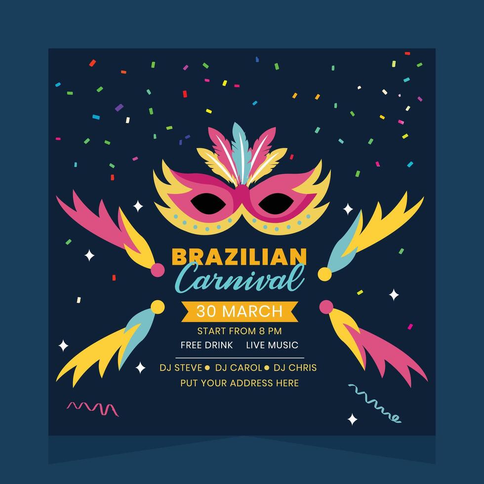 braziliaans carnaval partij backdrop ontwerp sjabloon illustratie vector