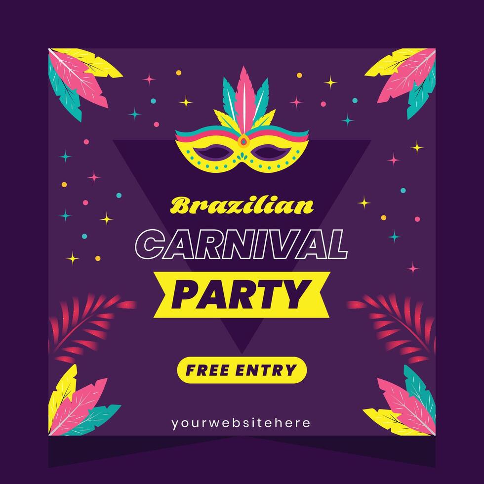 braziliaans carnaval partij sociaal media post illustratie vector