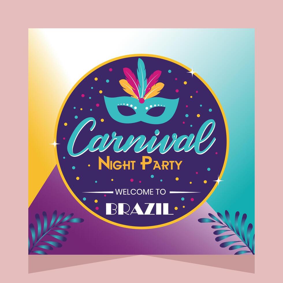 braziliaans carnaval partij sociaal media post illustratie vector