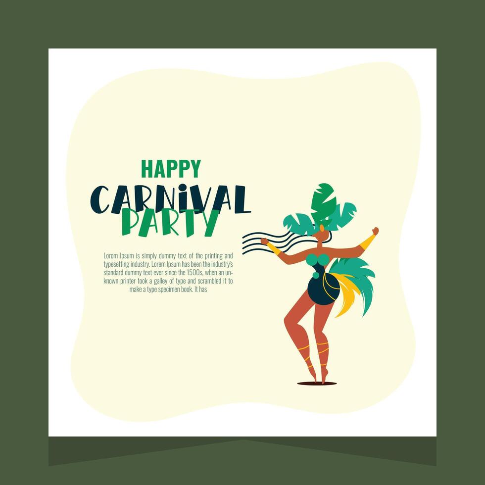 carnaval partij sociaal media post illustratie ontwerp sjabloon vector