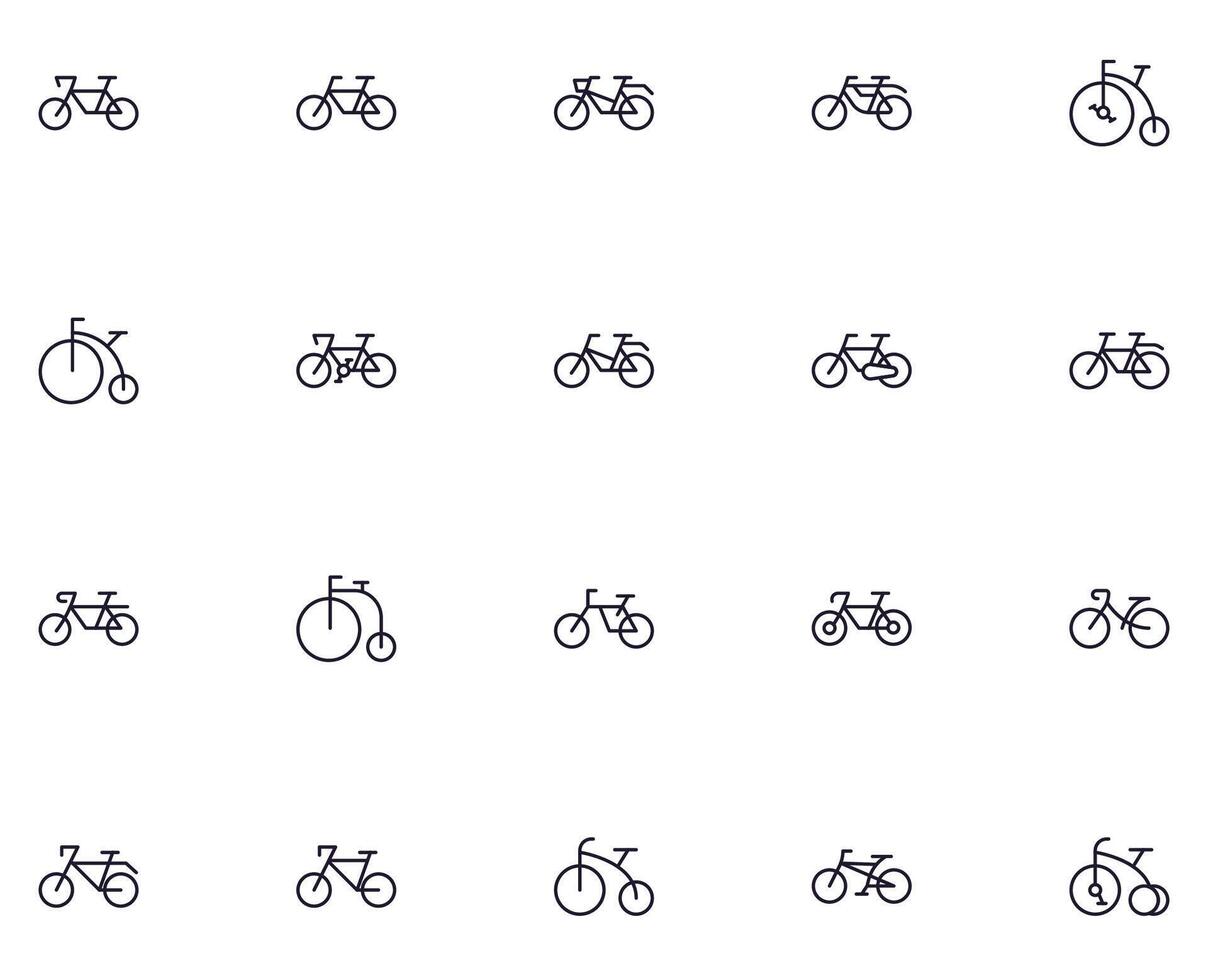 verzameling van modern fiets schets pictogrammen. reeks van modern illustraties voor mobiel appjes, web plaatsen, flyers, banners enz geïsoleerd Aan wit achtergrond. premie kwaliteit tekens. vector