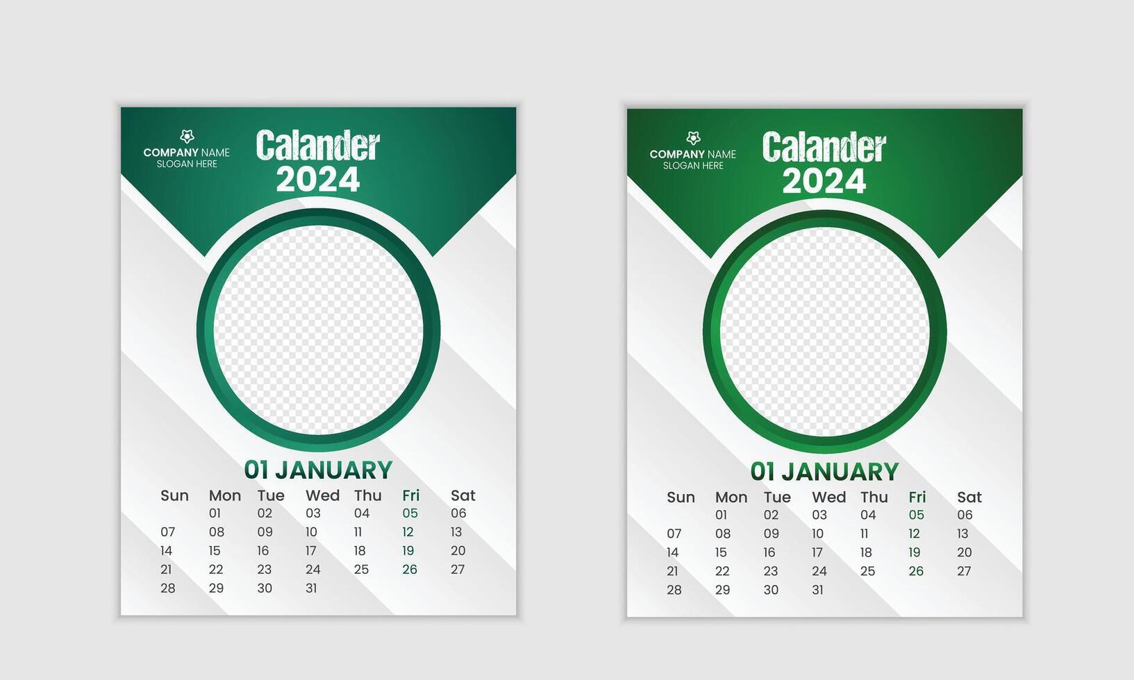 ceatief modern gelukkig nieuw jaar 2024 kalender ontwerp vector