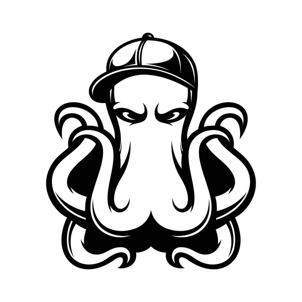 Octopus hoed schets vector