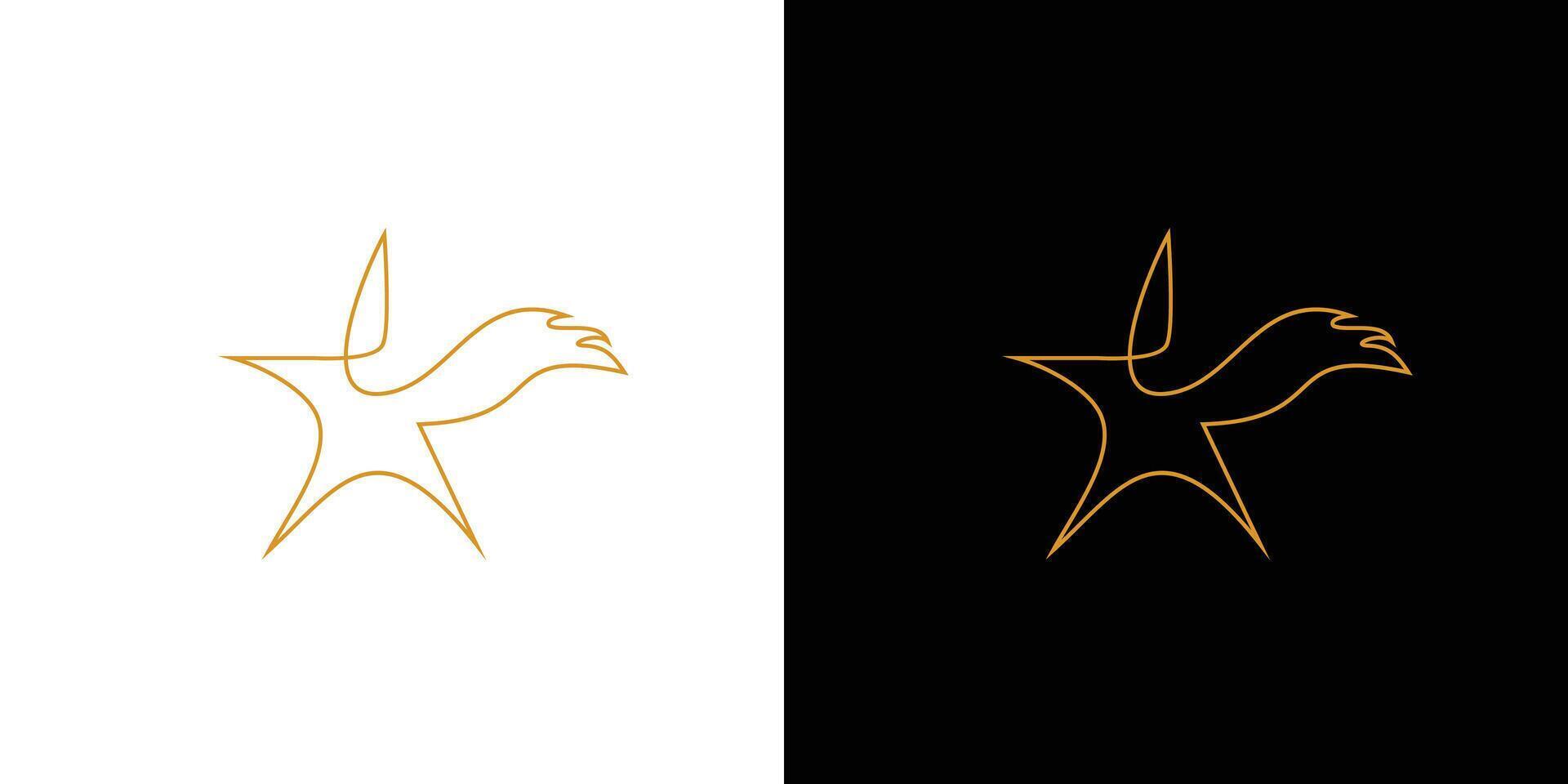 uniek en luxueus engel ster logo ontwerp vector