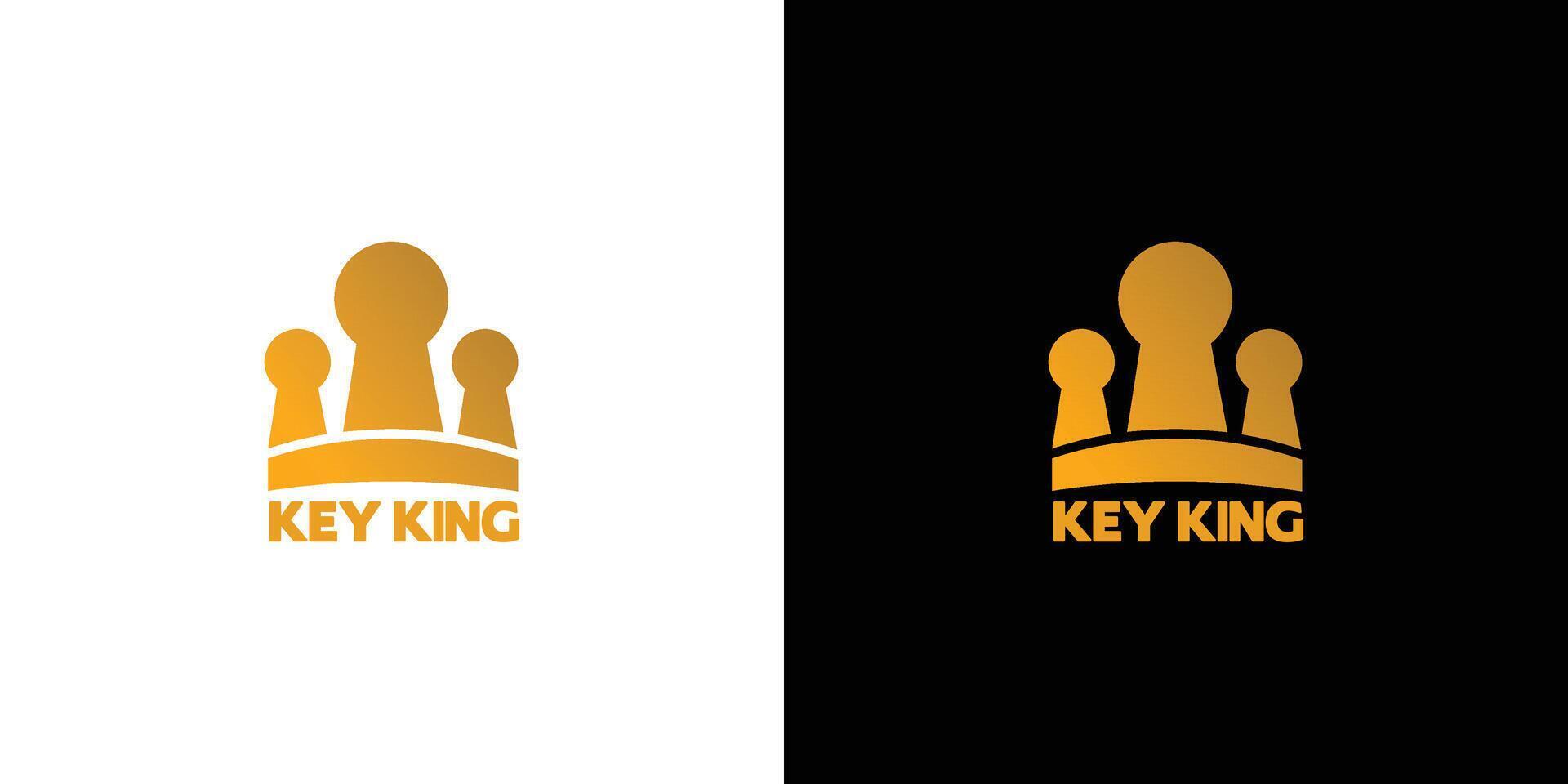uniek en modern sleutel koning logo ontwerp vector
