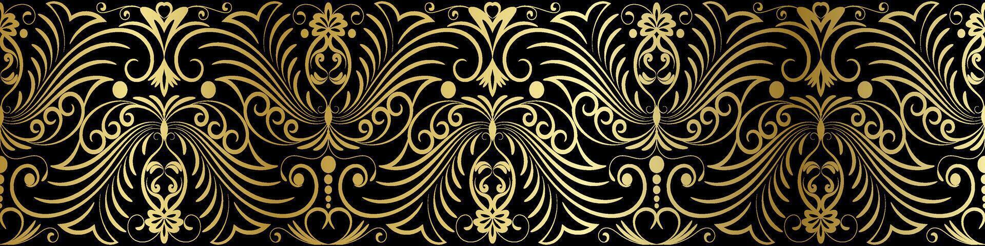 abstract bloemen grens naadloos gouden papier grens houtsnijden decoratief patroon vector