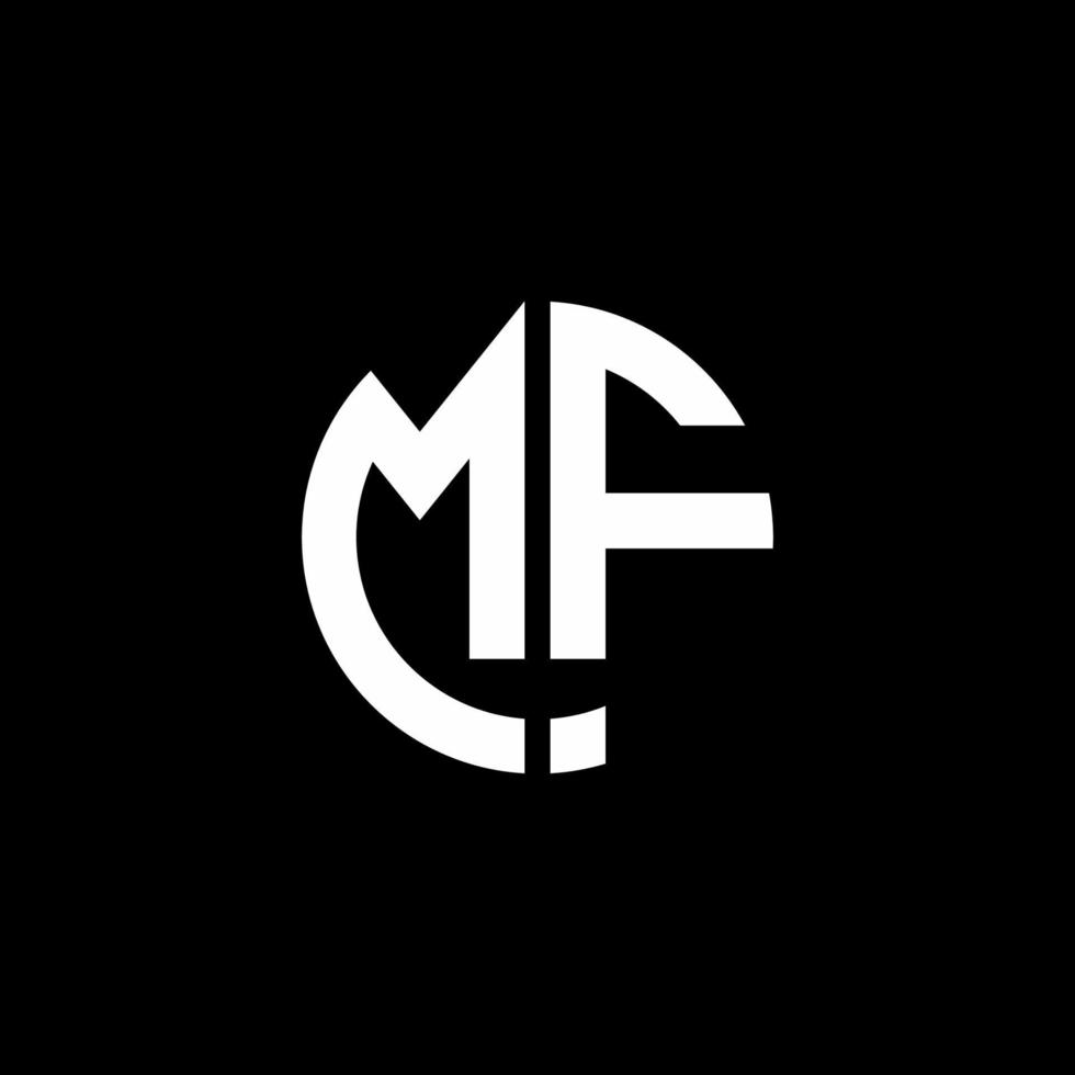 mf monogram logo cirkel lint stijl ontwerpsjabloon vector